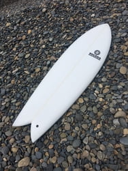 White Quad Fin Retro Fish Surfboard