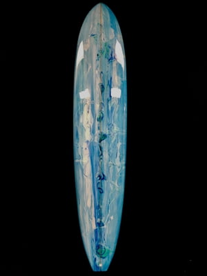 Blue Abstract Performance Noserider Longboard Surfboard