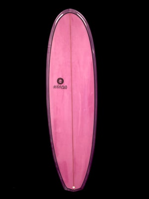 Pink and Grey Abstract Plow Egg Surfboard