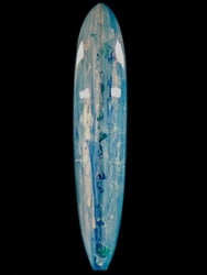 Blue Abstract Performance Noserider Longboard Surfboard