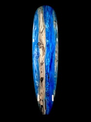 Blue and Grey Abstract CSM Longboard Surfboard