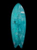 Teal Abstract Twin Fin Retro Fish