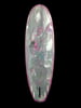 Pink and Grey Abstract Plow Egg Surfboard